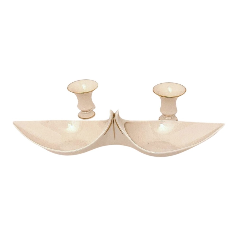 Lenox Ivory Charcuterie Console Set Relish tray Bowl and Toothpick Holders